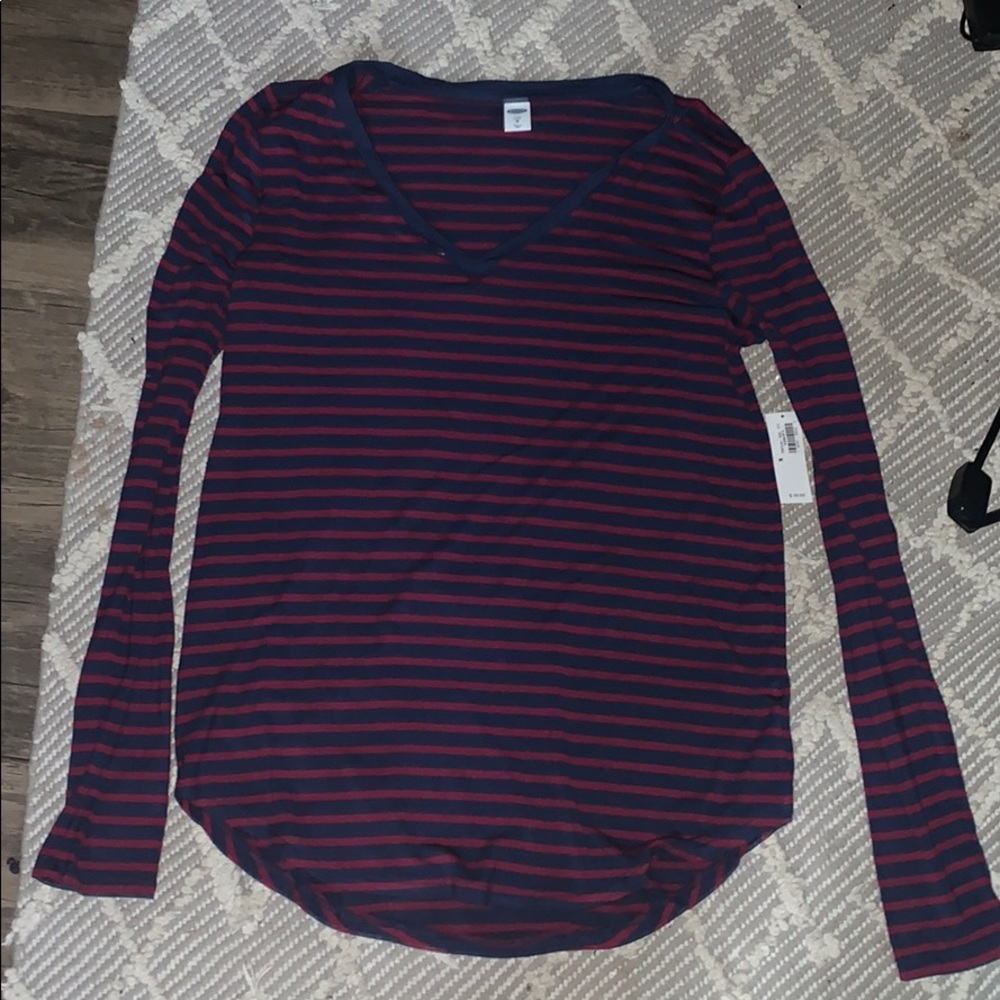 Cute navy and purple long sleeve shirt